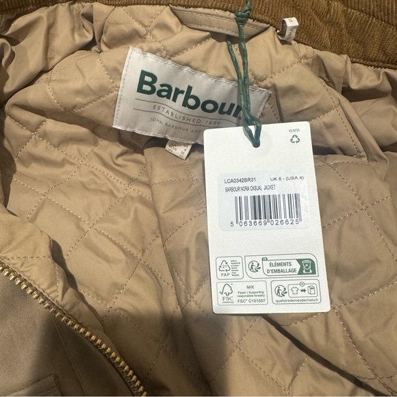 Barbour Nora Casual Barn Jacket in Military Brown - Picture 7 of 10
